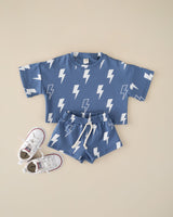 Shorts Set | Blue Bolts - HoneyBug 