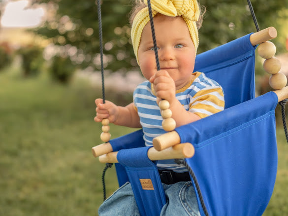 Premium Outdoor High Back Swing Cobalt