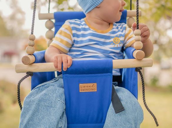 Premium Outdoor High Back Swing Cobalt