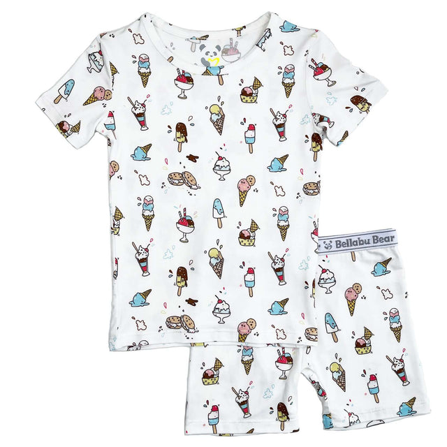Ice Cream Bamboo Kids Pajama Short Set - HoneyBug 