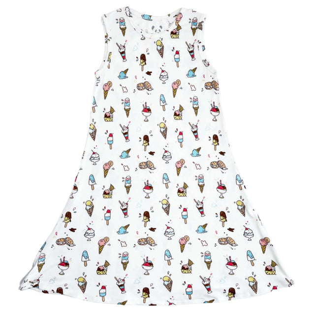 Ice Cream Bamboo Girls' Sleeveless Dress - HoneyBug 