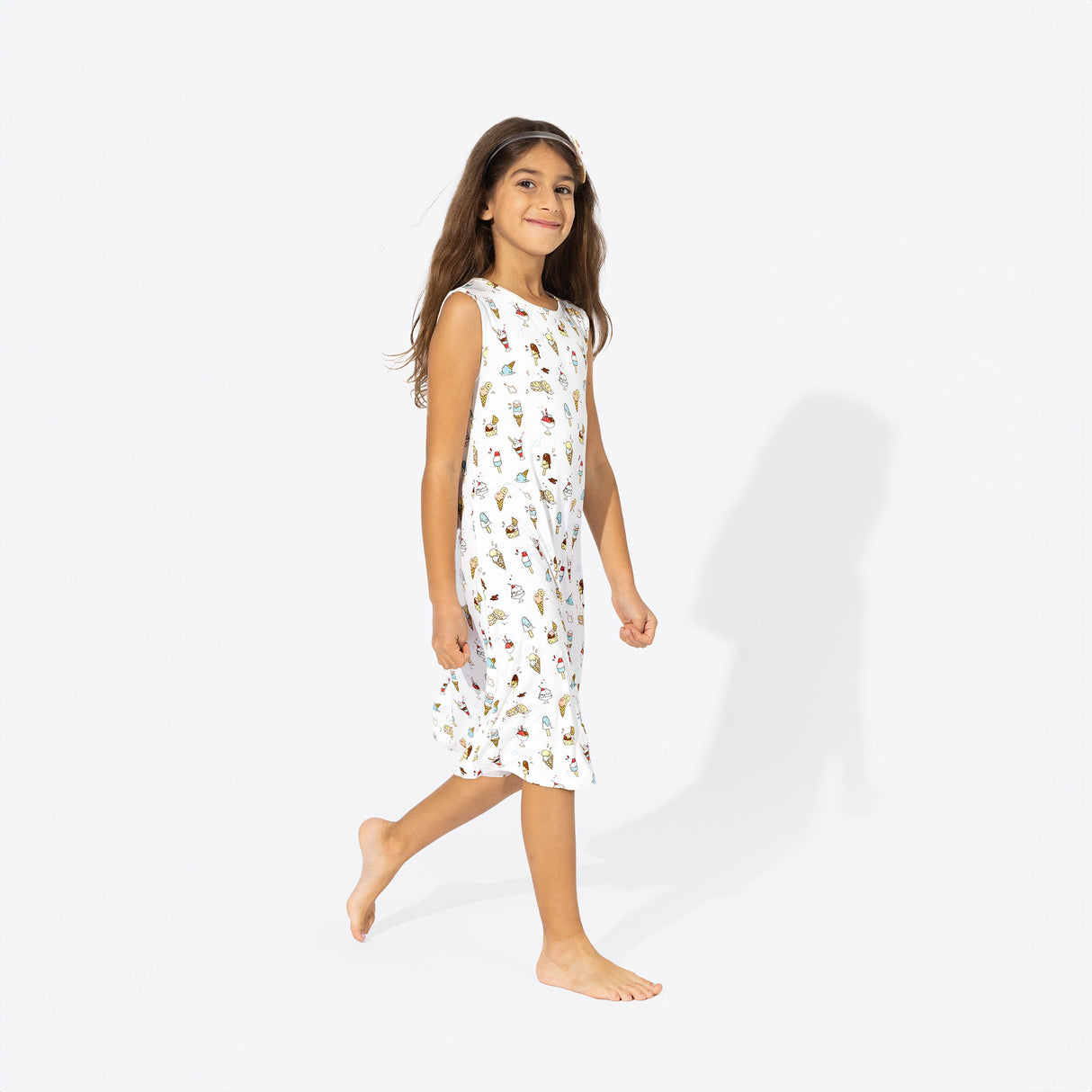 Ice Cream Bamboo Girls' Sleeveless Dress - HoneyBug 