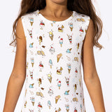 Ice Cream Bamboo Girls' Sleeveless Dress - HoneyBug 