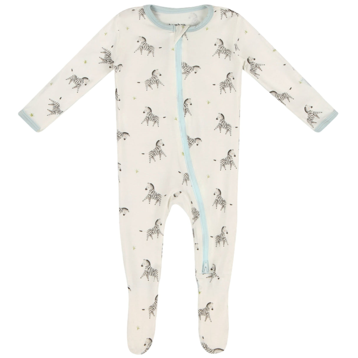 Zebra Zippered Footie - HoneyBug 