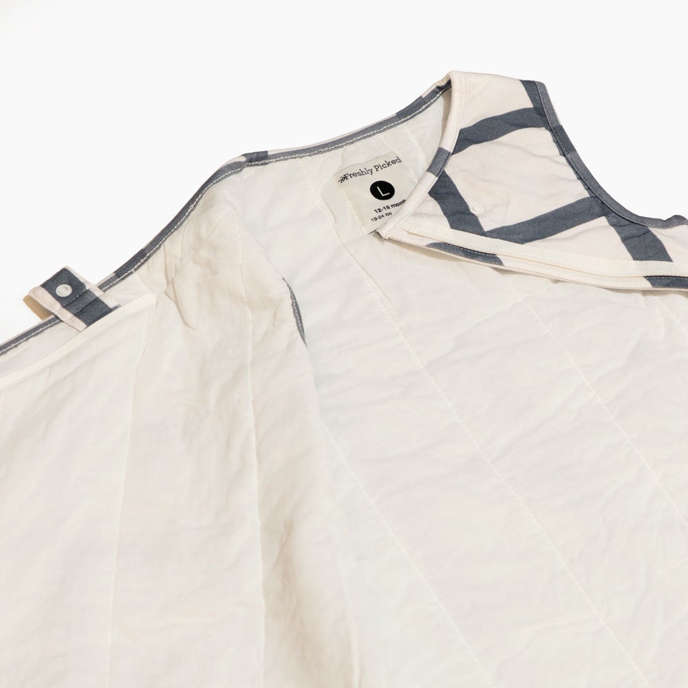 Indigo Windowpane Blanket Sleeper - HoneyBug 