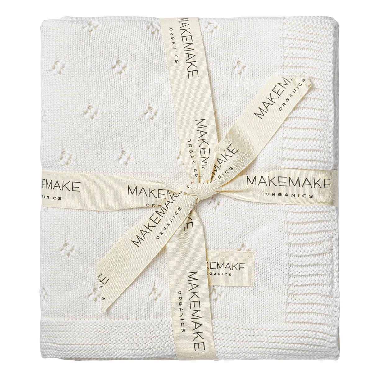 Organic Cotton Pointelle Baby Knit Blanket - Ivory