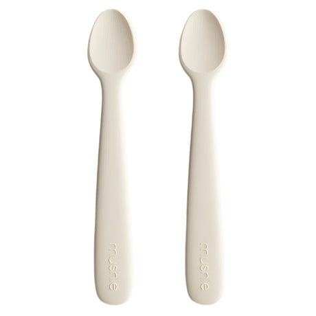 Silicone Feeding Spoons 2-Pack - Ivory - HoneyBug 