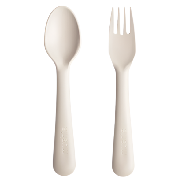 Dinnerware Fork and Spoon Set - Ivory - HoneyBug 