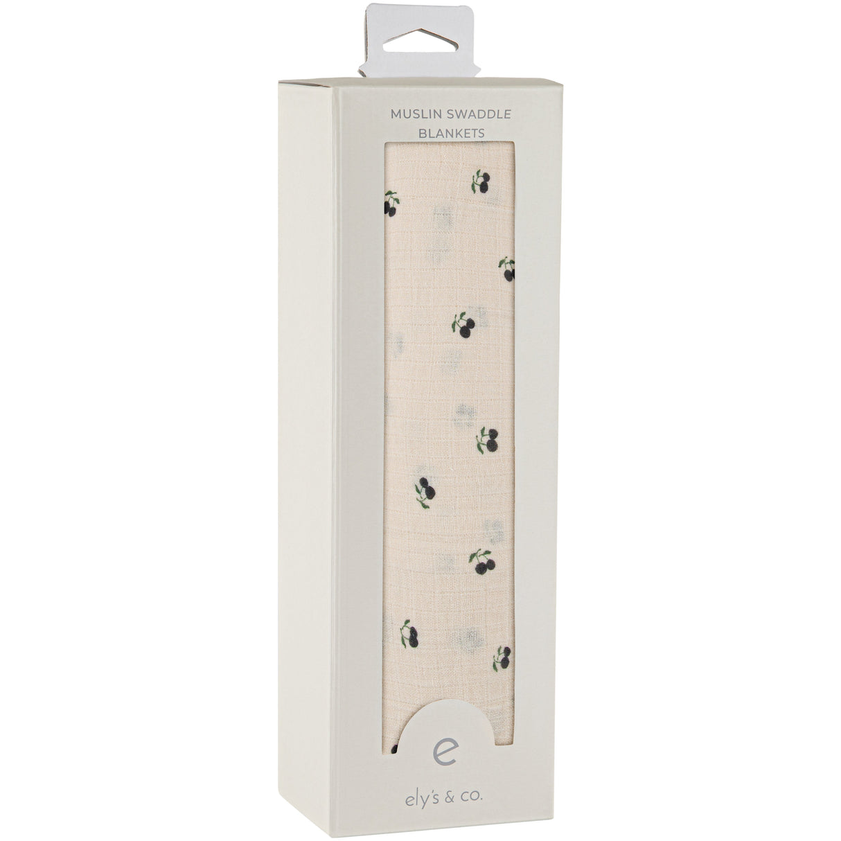 Cotton Muslin Swaddle Blanket - Blue Cherry - HoneyBug 