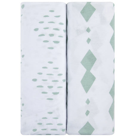 Changing Pad Cover | Cradle Sheet Set - Sage Diamond - HoneyBug 