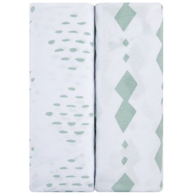 Changing Pad Cover | Cradle Sheet Set - Sage Diamond - HoneyBug 