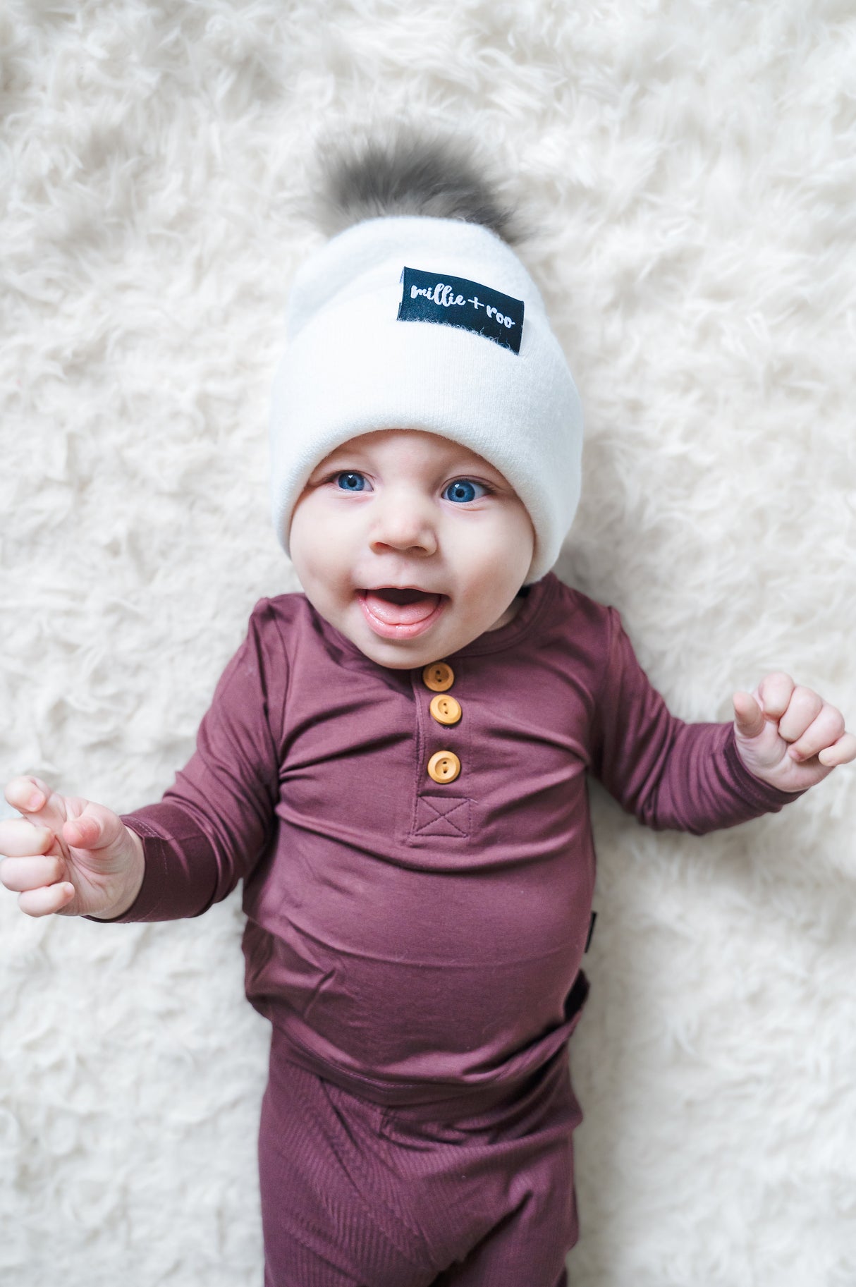 HENLEY LONG SLEEVE- Black Cherry - HoneyBug 