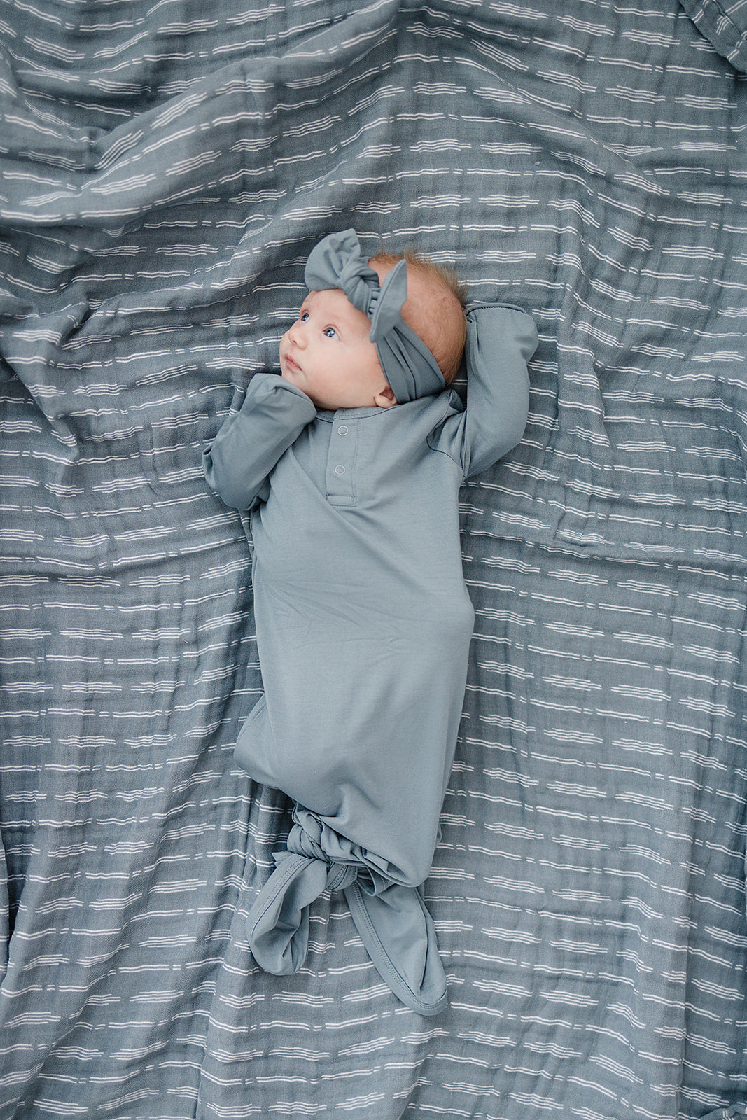 Dusty Blue Bamboo Head Wrap - HoneyBug 