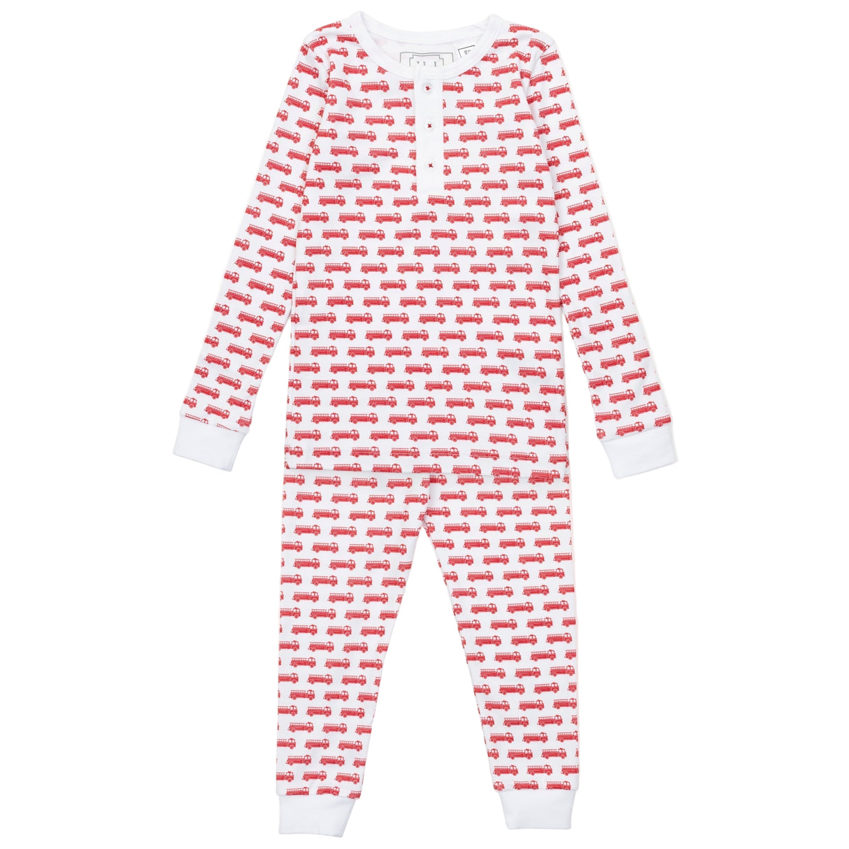 Jack Boys' Pajama Pant Set - Fire Truck Red - HoneyBug 