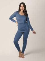 Jane Nursing Pajama Set | Slate Blue - HoneyBug 
