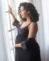 Lucille Maternity & Nursing Nightgown | Black - HoneyBug 