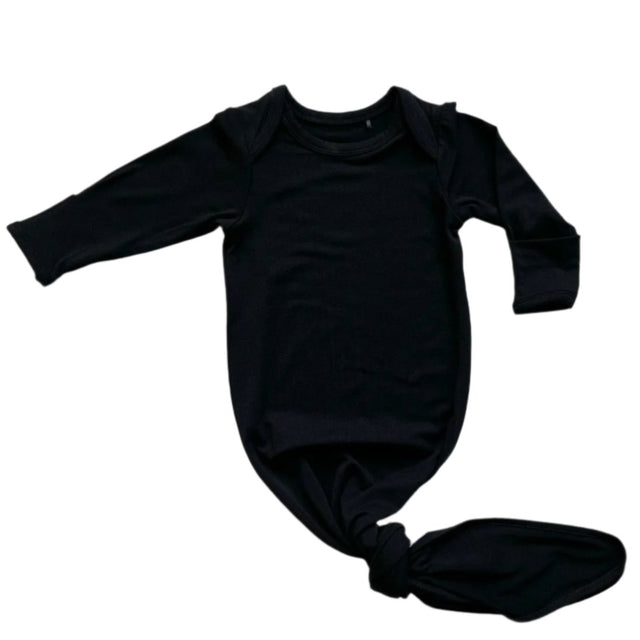 BAMBOO KNOTTED GOWN- Midnight Black - HoneyBug 