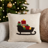 Holiday Sleigh Pillow 10"