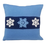 Blue Snowflake Pillow, 12"