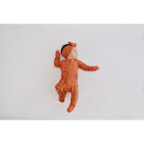 Ruffle 2 Way Zip Romper - Ribbed Rust - HoneyBug 