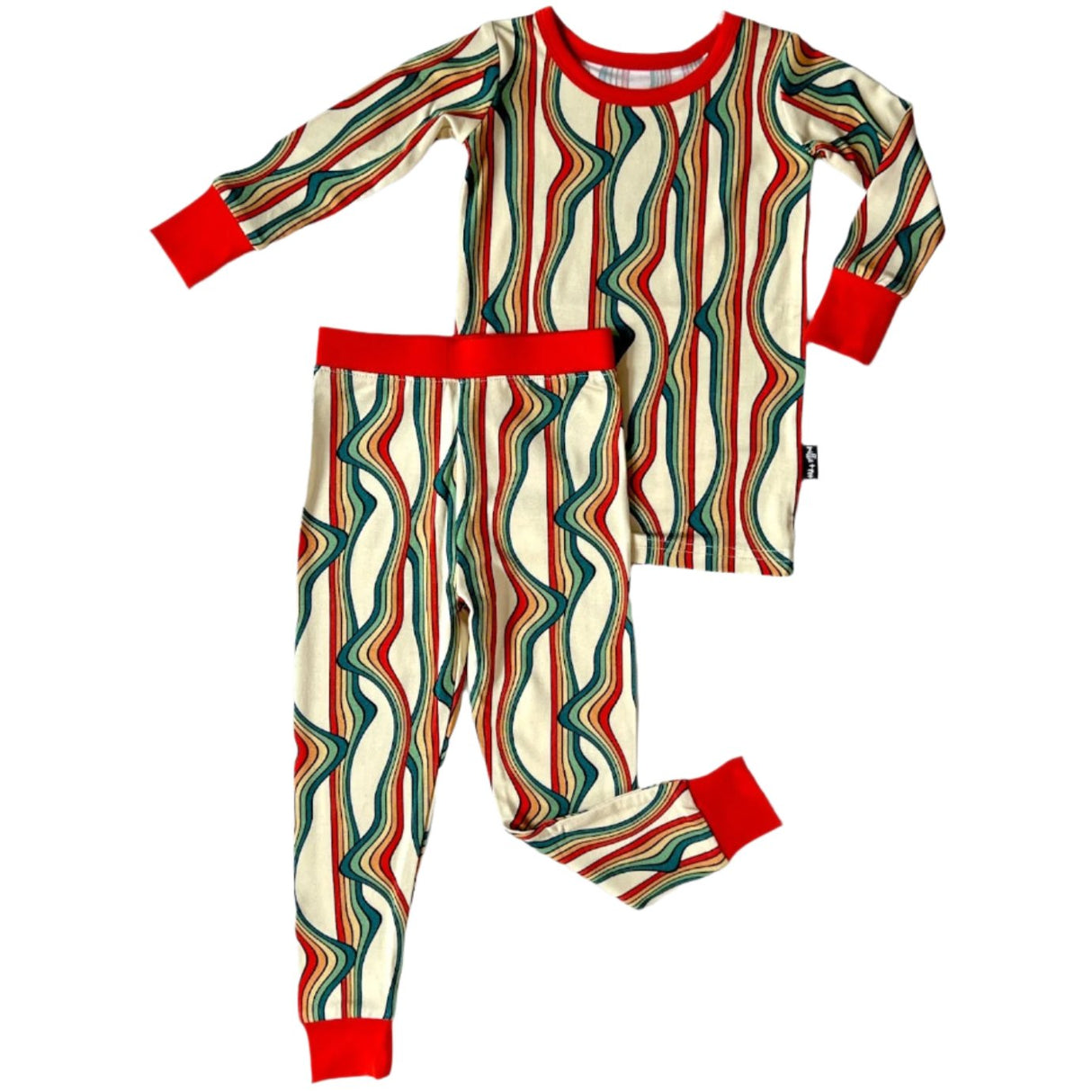 LONG SLEEVE 2 PIECE SETS- Retro Rainbow - HoneyBug 