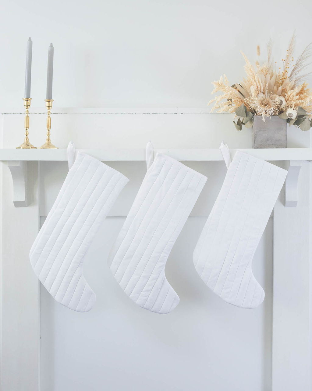 Quilted Linen Stocking - HoneyBug 
