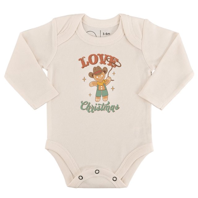 long sleeve graphic bodysuit | christmas lasso - HoneyBug 