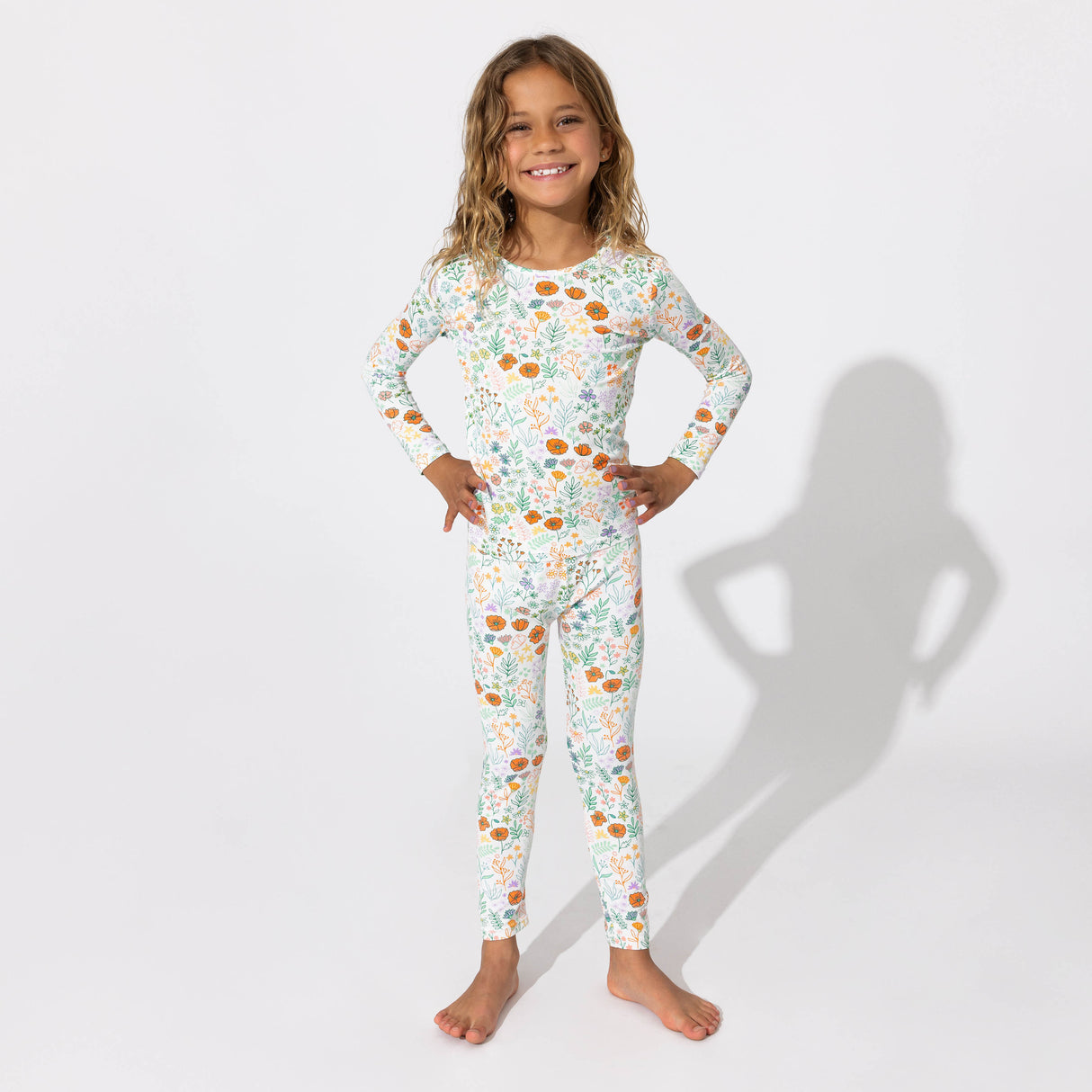 Summer Floral Bamboo Kids Pajamas - HoneyBug 