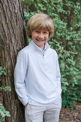 Sam Quarter Zip Pullover by LH Sport - White - HoneyBug 