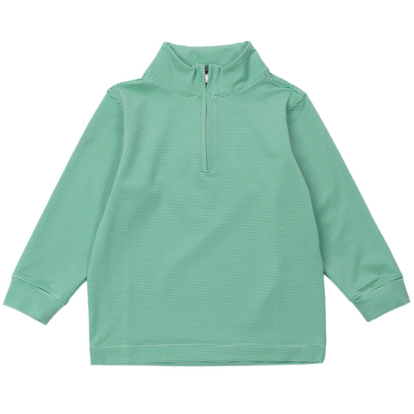 Sam Quarter Zip Pullover by LH Sport - Green Stripes - HoneyBug 