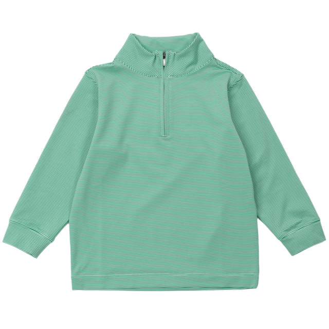 Sam Quarter Zip Pullover by LH Sport - Green Stripes - HoneyBug 
