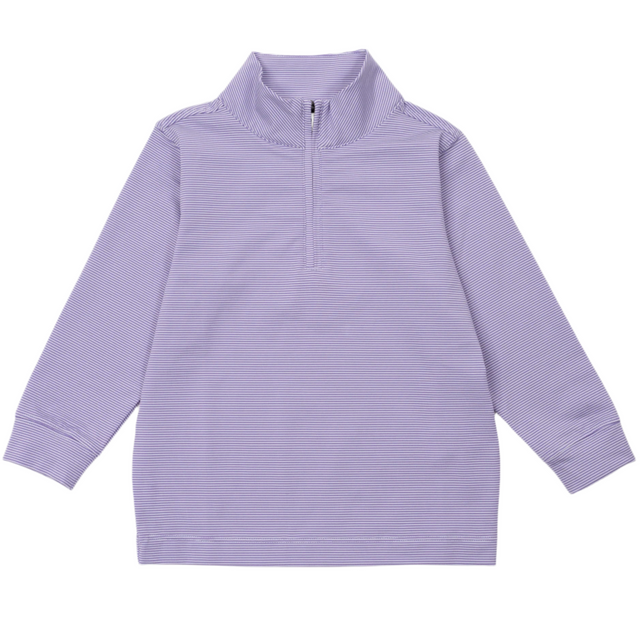 Sam Quarter Zip Pullover by LH Sport - Purple Stripes - HoneyBug 