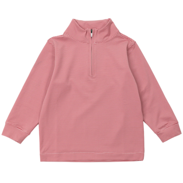 Sam Quarter Zip Pullover by LH Sport - Red Stripes - HoneyBug 