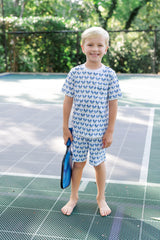 Charles Boys' Short Set - Pickleball Blue - HoneyBug 