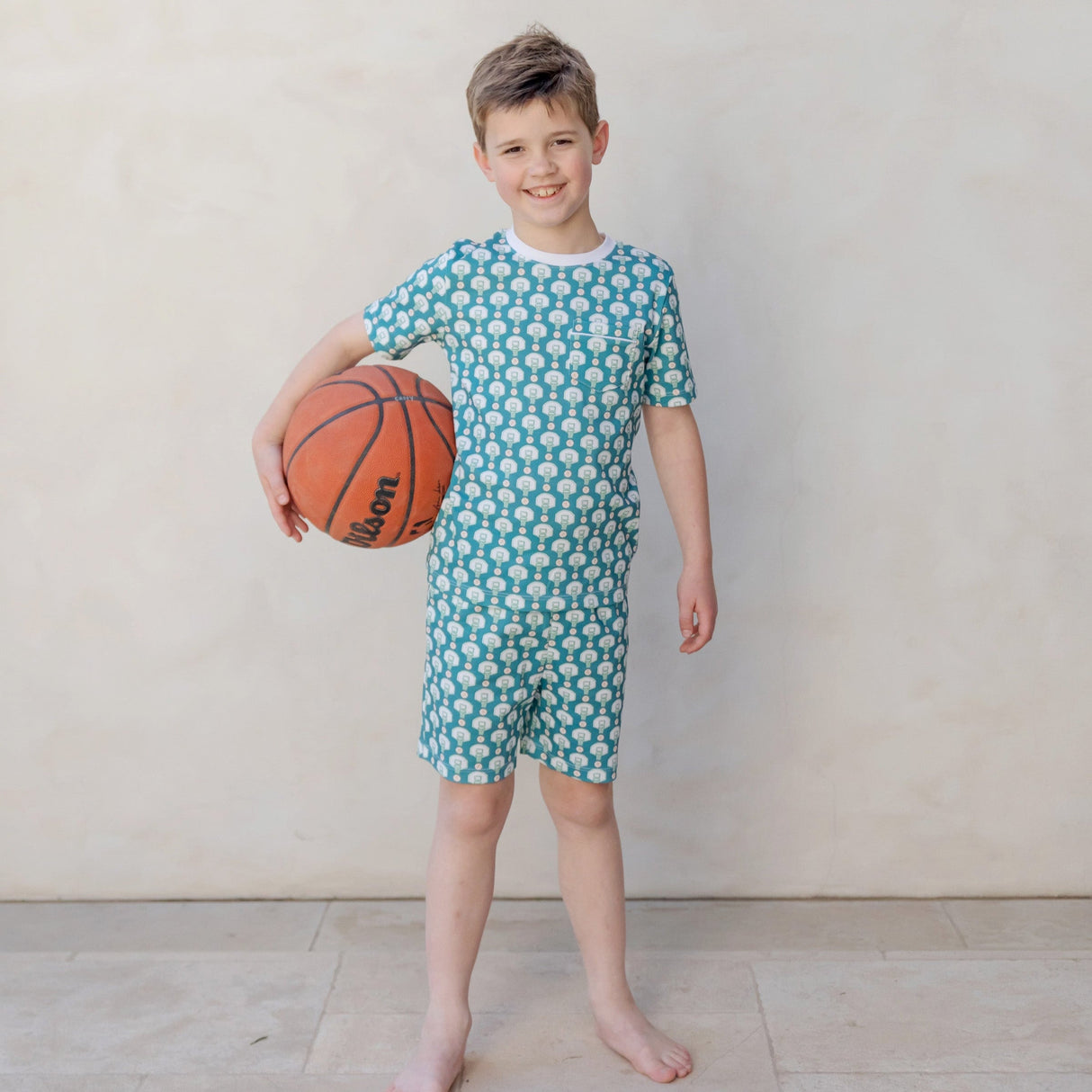 Charles Boys' Short Set - Basketball Game - HoneyBug 