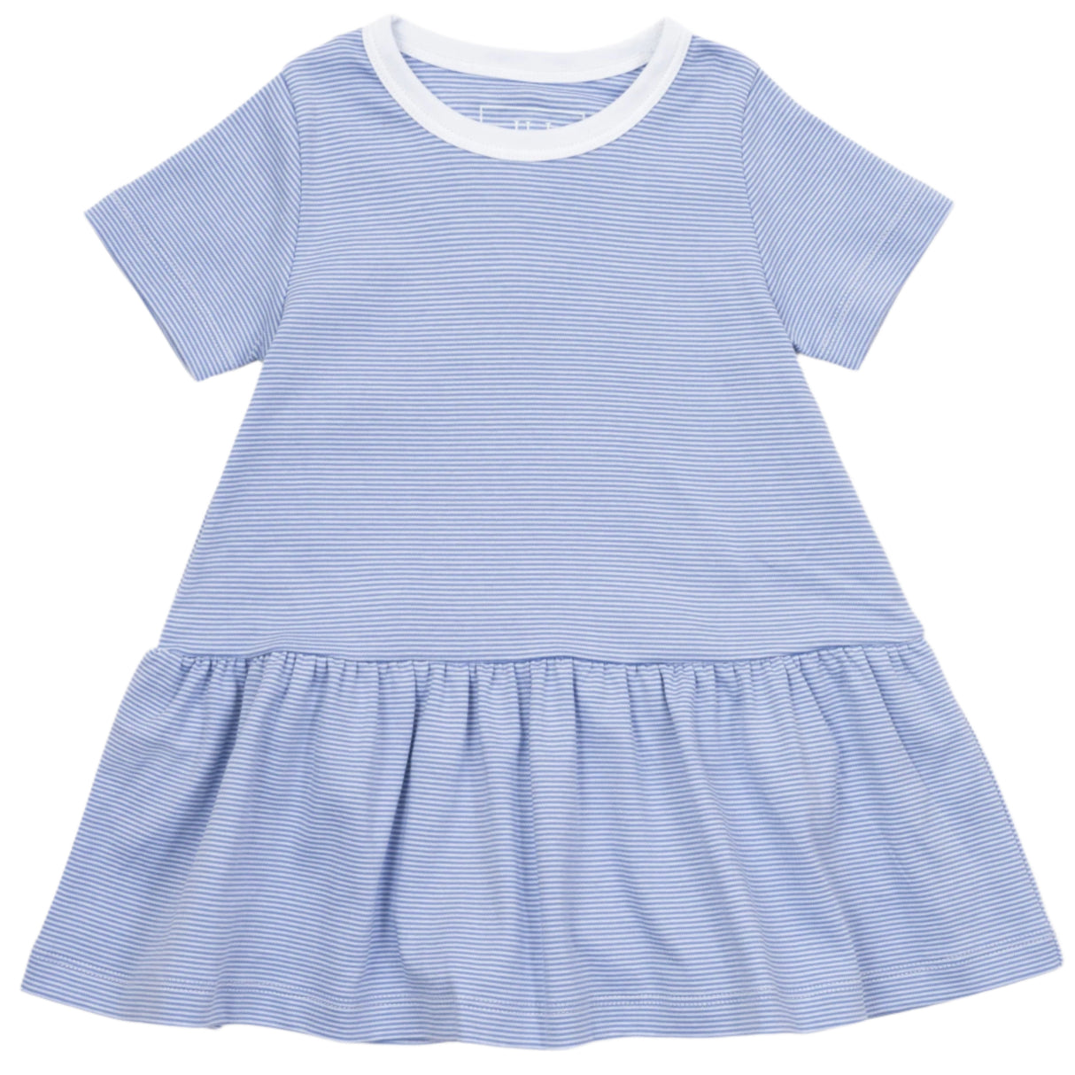 Lottie Girls' Dress - Blue and White Stripes - HoneyBug 