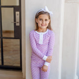 Alden Girls' Pajama Pant Set - African Elephants Pink - HoneyBug 