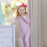 Ava Girls' Pajama Pant Set - Birthday Cake Pink - HoneyBug 