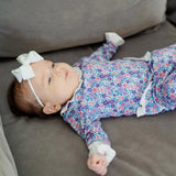 Lucy Girls' Romper - Blackberry Floral - HoneyBug 