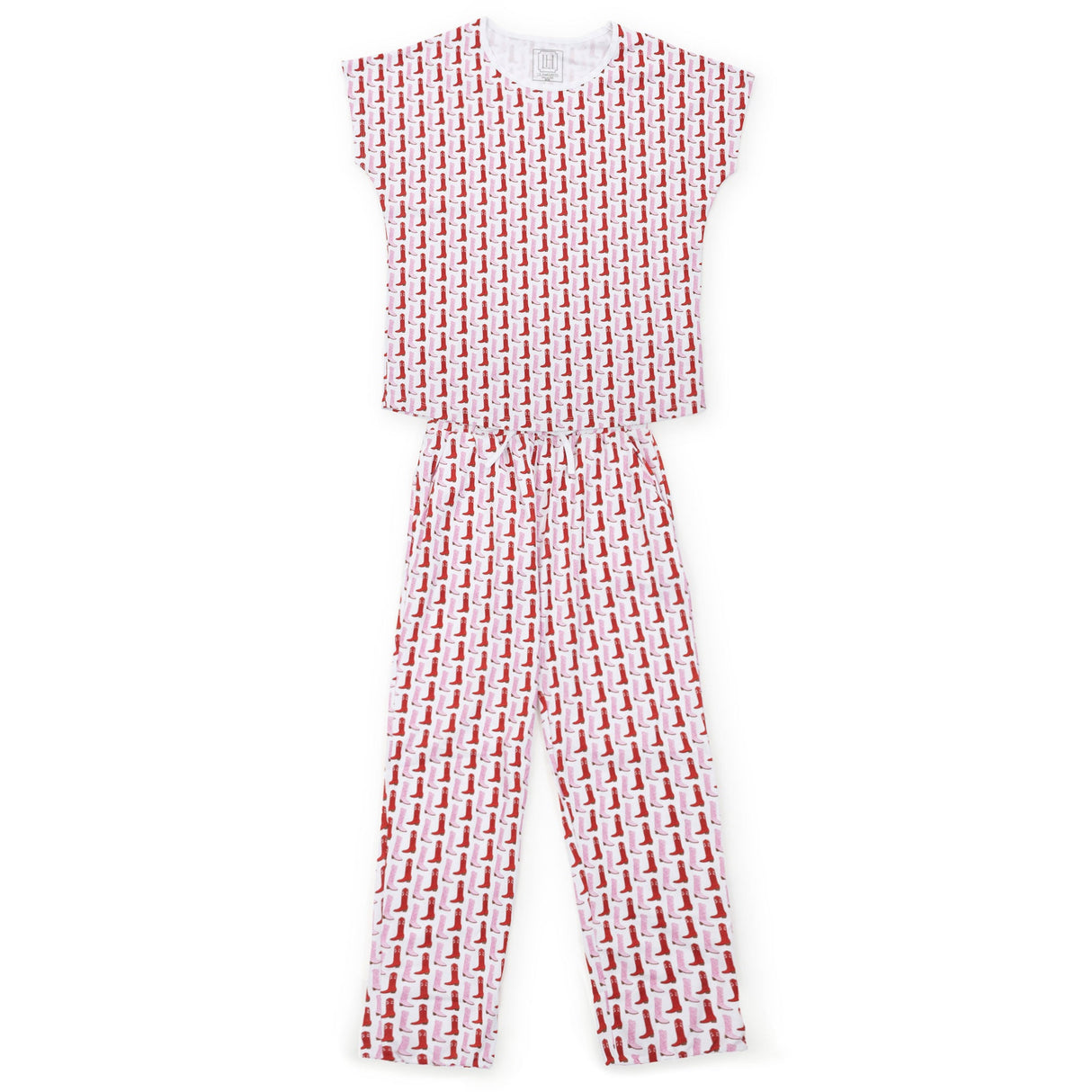 Marcia Women's Pajama Pant Set - City Boots (pink) - HoneyBug 