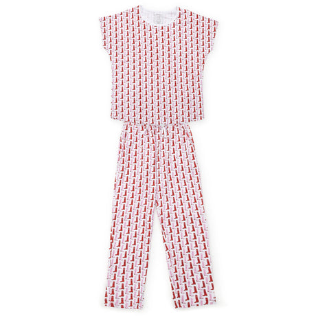 Marcia Women's Pajama Pant Set - City Boots (pink) - HoneyBug 