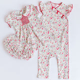 Madison Poppy Floral Romper - HoneyBug 