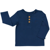 HENLEY LONG SLEEVE- Navy - HoneyBug 