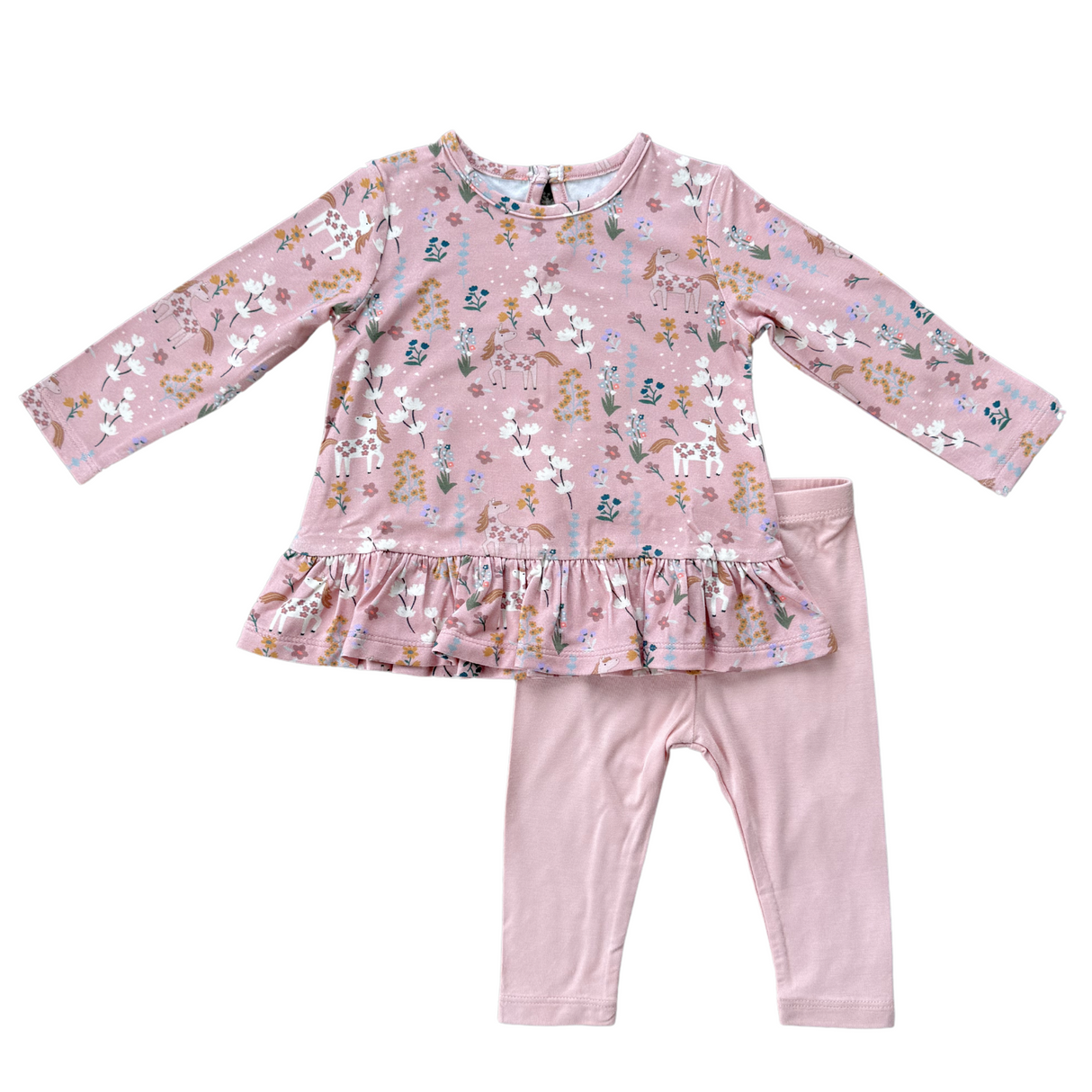 Long Sleeve Peplum Set - HoneyBug 