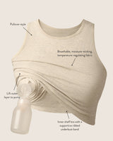 Sublime® Bamboo Hands-Free Pumping Longline Bra Top | French Blue - HoneyBug 