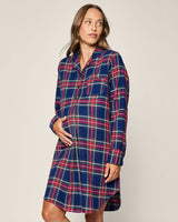 Women's Brushed Twill Maternity Nightshirt in Windsor Tartan - HoneyBug 