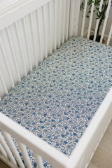 Bluebell Pointelle Bamboo Stretch Crib Sheet - HoneyBug 