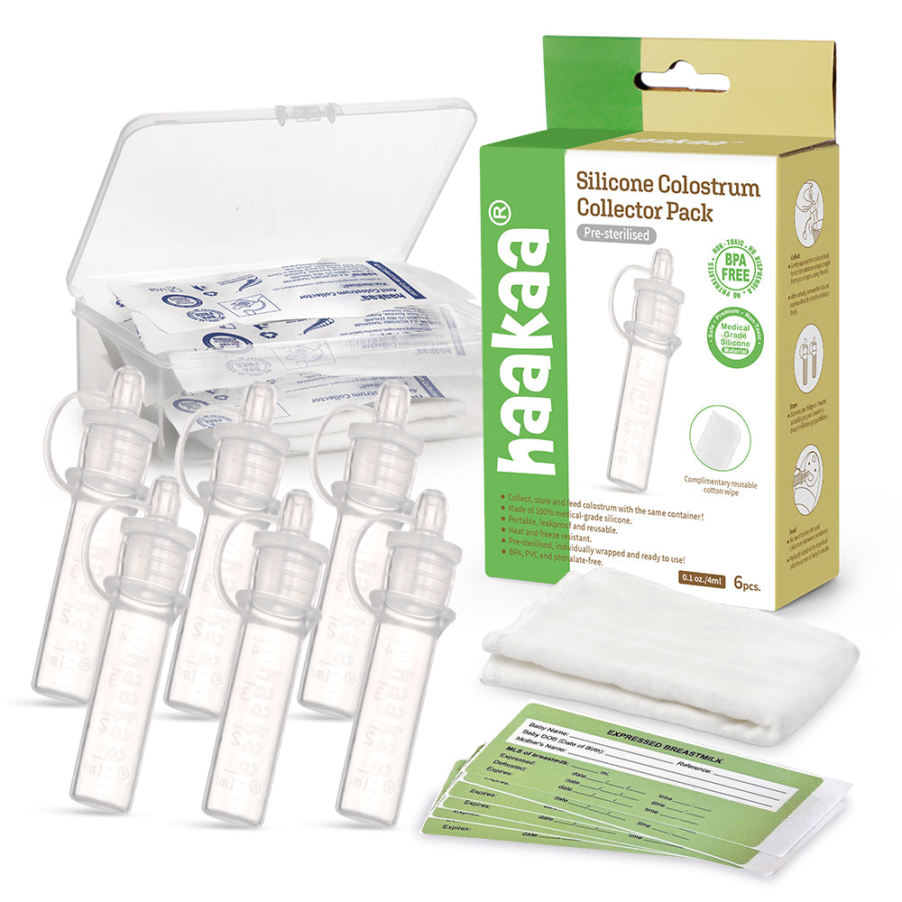 Haakaa Silicone Colostrum Collector Set 4 ml, 6 PK (Pre-Sterilized) - HoneyBug 
