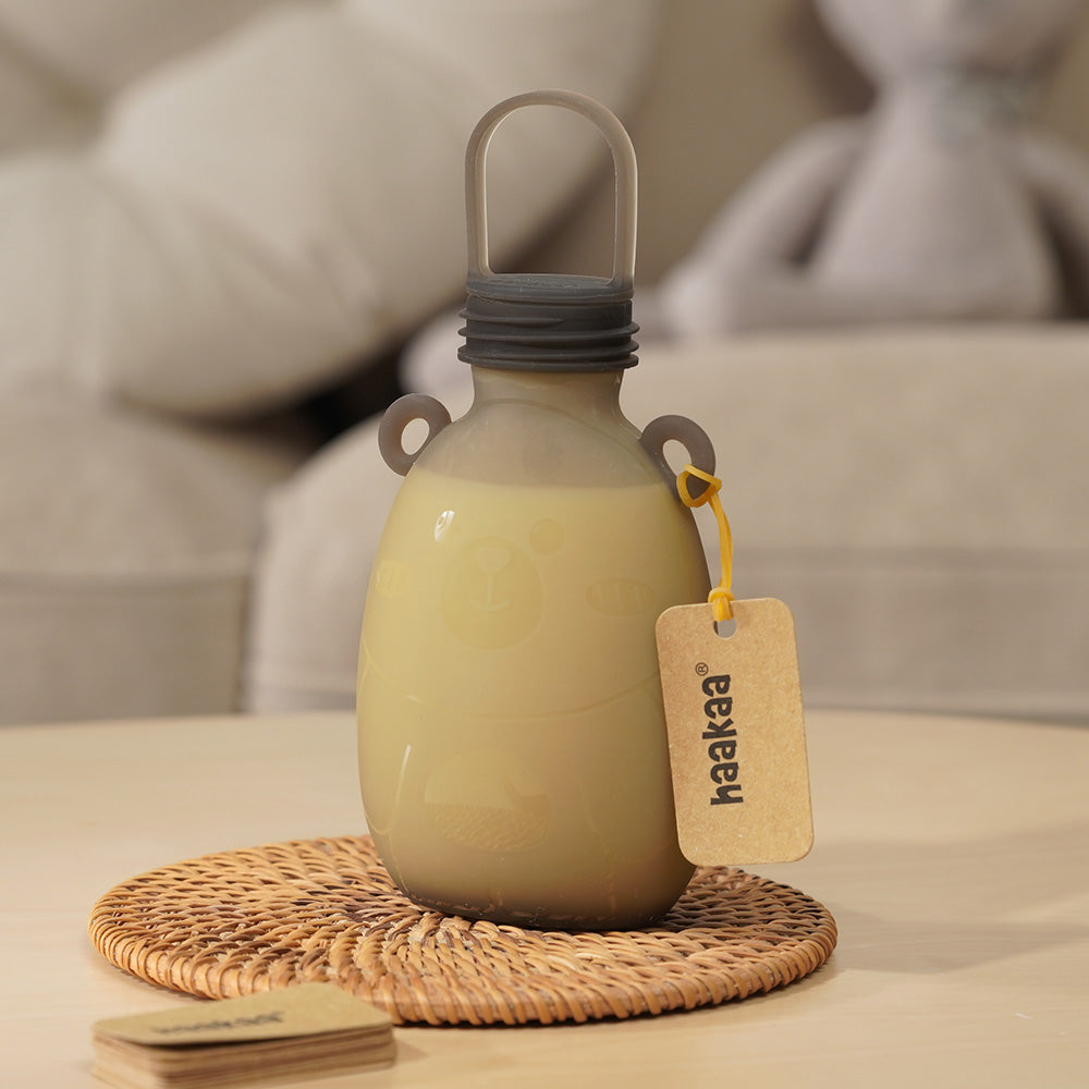 Haakaa Happii Bear Silicone Milk Storage Bag (9oz/260ml) - HoneyBug 