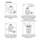 Haakaa Happii Bear Silicone Milk Storage Bag (9oz/260ml) - HoneyBug 